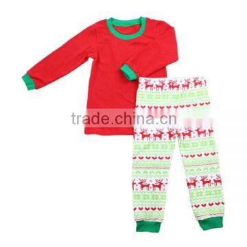 Wholesale 2016 children baby boutique clothing red shirts reindeer pants kids christmas pajamas sets