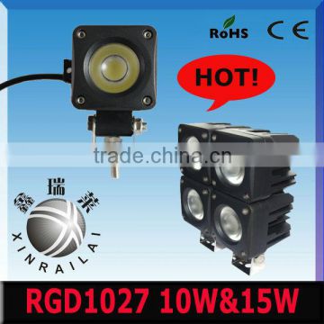 9-32vdc 10w square car lights led driving work light ip68 RGD1027 10/15W, 6500K.offroad,tractor .motorcycle,truck LED work light