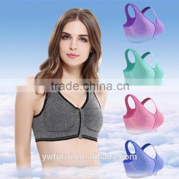 Women Sport Bra Running Gym Yoga Fitness Tops Tank Workout Zipper Stretch