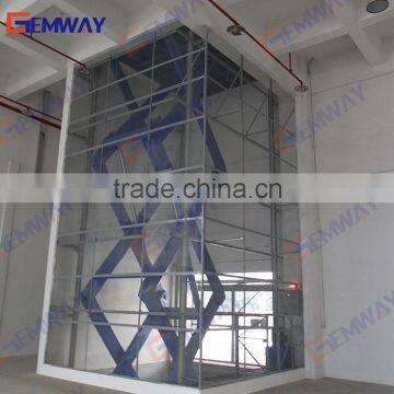 Qualified cargo stationary in floor scissor lift