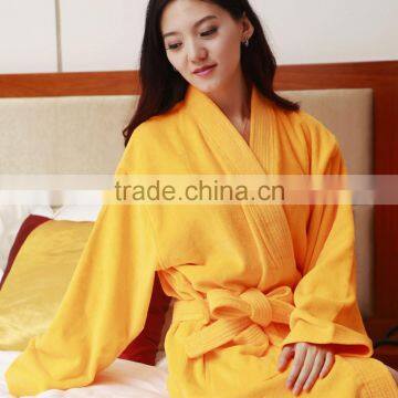 Yellow Velour Bathrobe Women Luxury High Quality Bathrobe