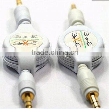 extension-type 3.5mm aux car audio cable, car audio vedio cable