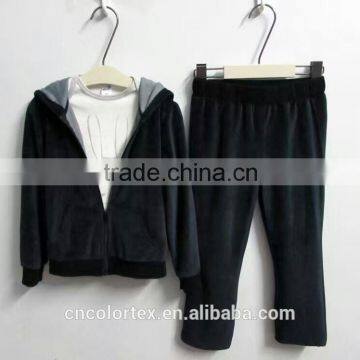 2016 Autumn Winter New Style Baby Clothing 2pcs Set Velour Tracksuit Hooded Jacket and Pants photo-2