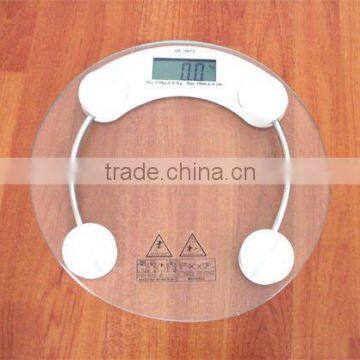 Transparent round glass electronic scale