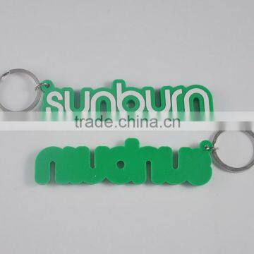 Custom logo shape soft pvc key holder / 1 color logo soft pvc keychain