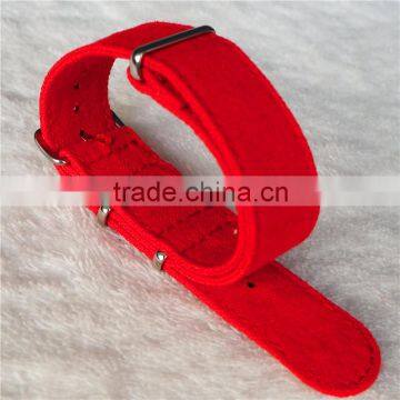 Red Color Canvas Band Custom 21mm Watch Strap