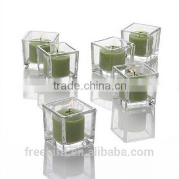 Cube Clear Glass Votive Candle Holder photo-6