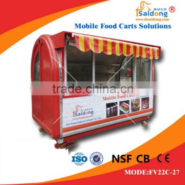 Best selling !Stainless steel mobile coffee vending cart-hot dog vending cart design