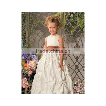 hot sale white with sash flowergirl dresses girls dresses 1010