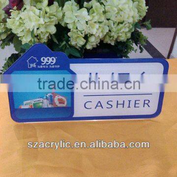 custom desktop adhesive sticker acrylic sign stand