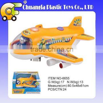 Promotion gift ABS plastic music airplane with driver&sound for kid