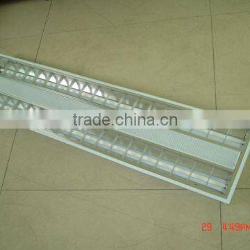 T8 recessed grid lighting fixture for double tubes