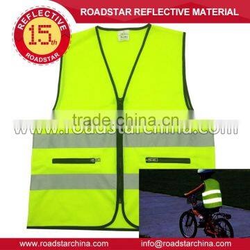 high visibility 2pockets refletive security vest/reflective running vest