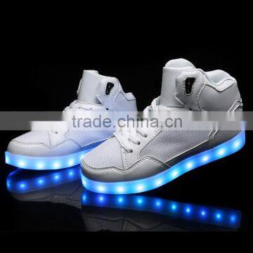 2016 The Latest High Neck Shoes For Men LED Light Up Shoes