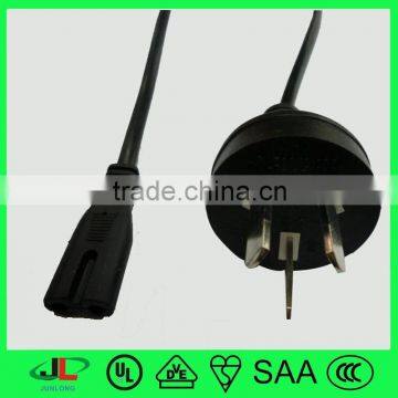 IRAM 3 pin plug AC power cord plug with IEC C7 female end type