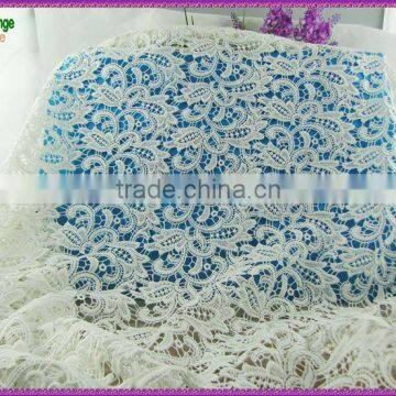 Attractive charming white lace fabric market in dubai for garment decorative