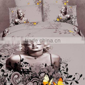 2014 hot selling 3D new human style bedding set,4pcs 100%cotton reactive twill wholesale