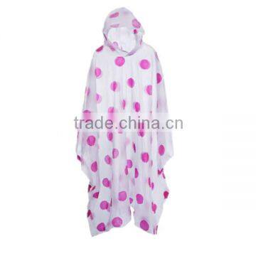 Wholesale high quality hot selling 100% waterproof reusable pvc eva ladies rain poncho