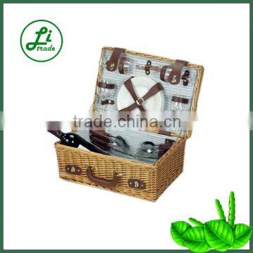 traditional rectangular willow picnic basket