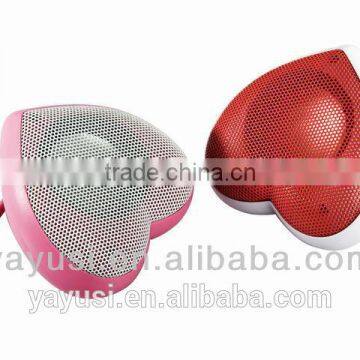 2.0 portable love shape speakers for mp3 player