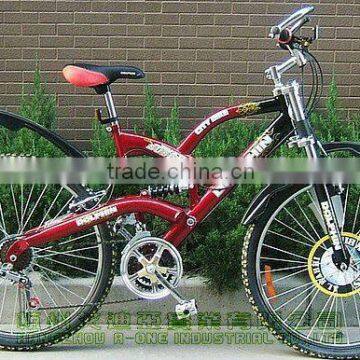 26INCH STEEL FULL DOWNHILL SUSPENSION BIKE-21SPEED