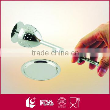 Hot new products for 2016 sliver tea tools tea strainer with holder