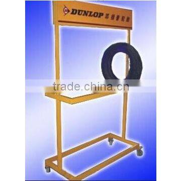 Tyre display rack/heavy duty 2 tier metal wheel rim display rack/ring display stand