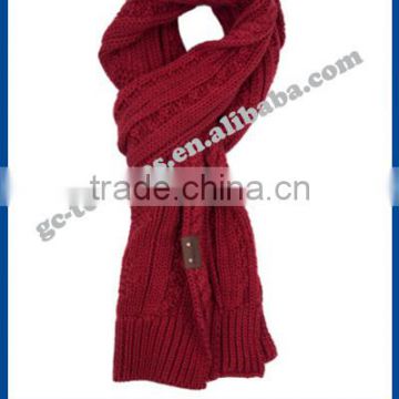 100% acrylic jacquard knitted fashion scarf with woven label