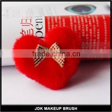 Heart Shape Powder Puff Bright Red Powder Puff Bowknot Powder Puff