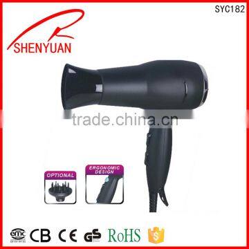 New cheap professional ionic Hair Dryer power motor Unfoldable handle secador de cabelo profissional in black