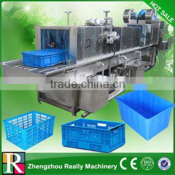 Fully stainless steel 0-15m/min turnover box/plastic basket washer