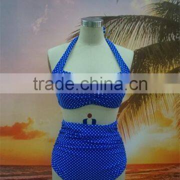 New Arrival Dot Print Fashion Retro High Waist Bikini photo-5