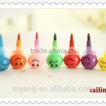 Lovely Expression Non-toxic Plastic Haw Shaped 7 Colored Crayons photo-2