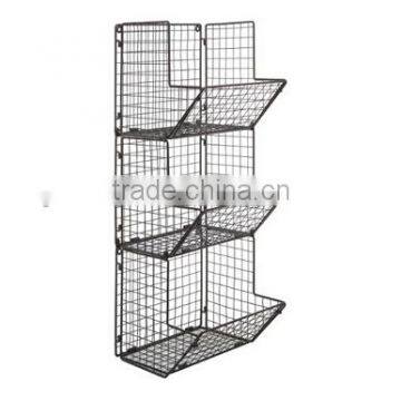 Rustic Metal Wire 3 Tier Wall Mounted Rack photo-3