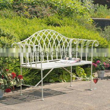 Courtyard Antirust Wrought Iron Blcak Bench photo-4