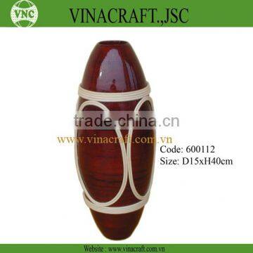 Nice coiled bamboo vase for decoration