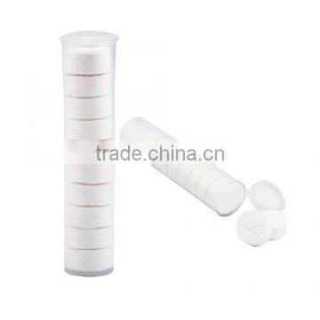 Zhejiang mini coin magic tissue disposable pressed wipes/compressed mini tissue