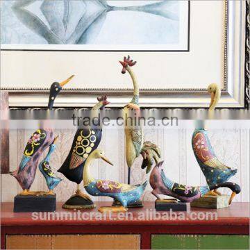 Fancy resin duck and rooster figuirnes wholesale rustic home decor