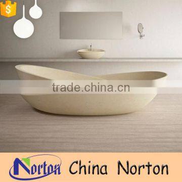 Modern design natural Henan yellow ferry shaped bathroom sink for sale NTS-BA015L