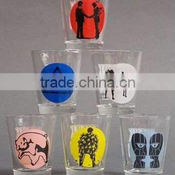 decal shot glass cup