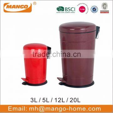 Soft closed cone pedal trash can with colorful coating