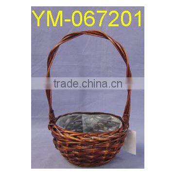 Small Willow Flower Basket With Handle