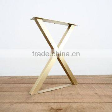 Best Quality Furniture Stainless Steel Polishing Finished X Shape Wood Table Leg photo-3