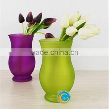 handblown colored glass vases