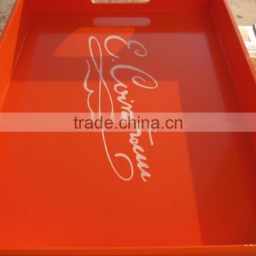 Food Serving Tray Home Wooden Trays Orange