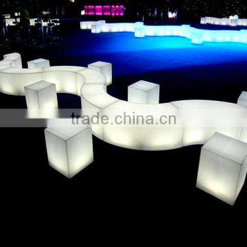 Wholesale Lighting Modern Fashion Plastic LED Bench for One Seat With 16 Colors Change and Over 20 Years Lifespan photo-2