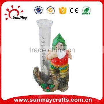 polyresin garden gnome with glass cylinder