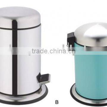 step-on metal trash container