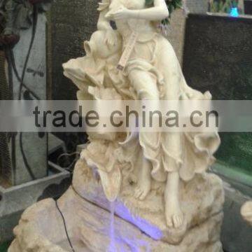Sandstone Outdoor Garden Lighting Fountain Statuary