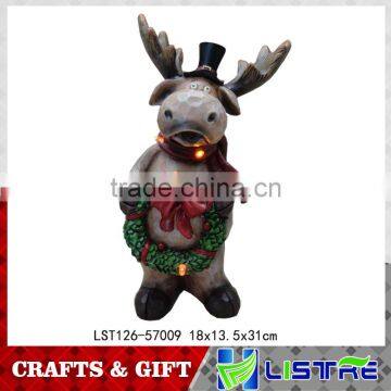 Resin Christmas Deer Figurines With Light photo-3